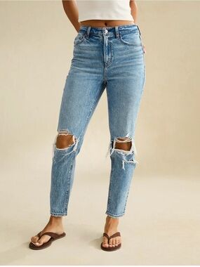 Light Blue Distressed High-Rise Women's Jeans